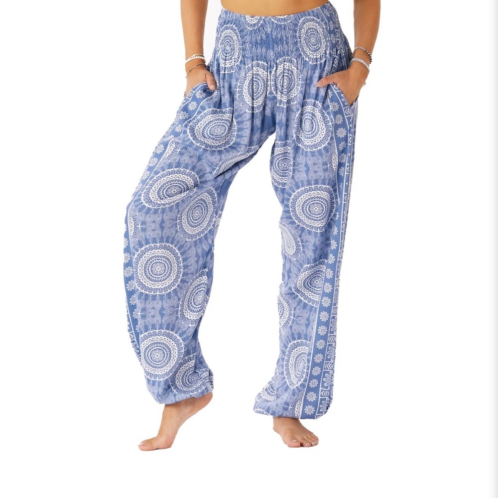 Bohemian Blue Printed Women's Pants